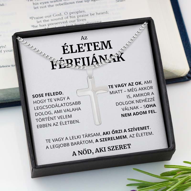 8C Ajándék Életem Férfijának - Kereszt Nyaklánc