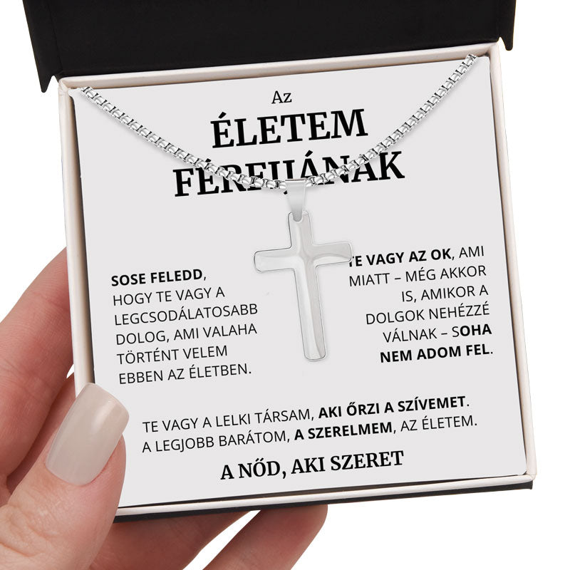 8C Ajándék Életem Férfijának - Kereszt Nyaklánc