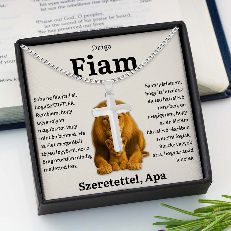 11C Ajándék a fiának - Apa kereszt nyaklánc