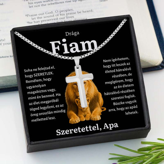 11C Ajándék a fiának - Apa kereszt nyaklánc blk