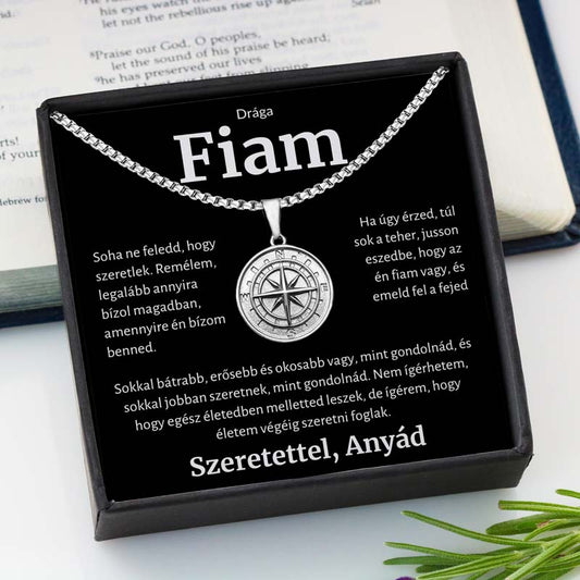Ajándék a drága fiamnak – Iránytű nyaklánc anyától BLK