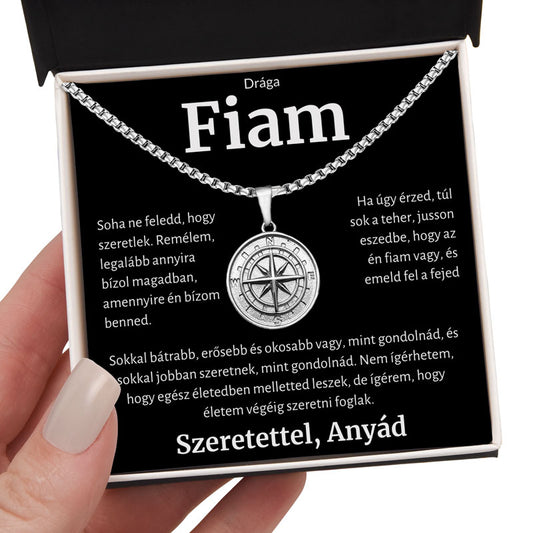 Ajándék a drága fiamnak – Iránytű nyaklánc anyától BLK
