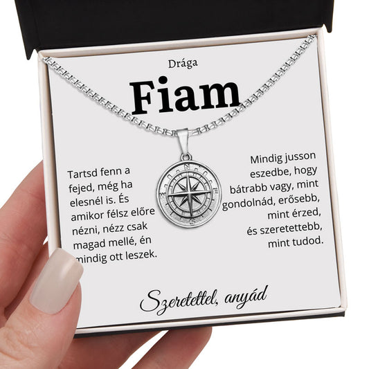 Ajándék a drága fiamnak – Iránytű nyaklánc anyától