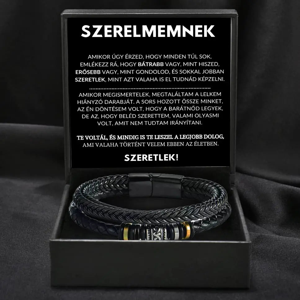 HU-15BRA Ajándék a szerelmemnek – bőr karkötő