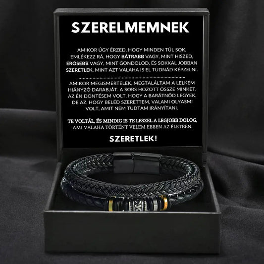 HU-15BRA Ajándék a szerelmemnek – bőr karkötő